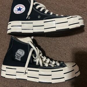 Converse Brain Dead High-Top Sneakers - Black and White